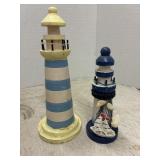 2 Wood Lighthouses