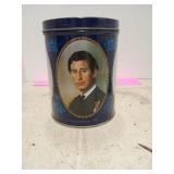 Prince of whales and lady Diana Spencer tin can