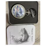Majestic Waters Bass Pocket Watch in Case
