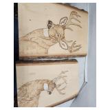 2 Unfinished Deer Wood Art
