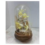 Vintage Music Box Dome with Boy, Girl