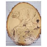 Large Cat Wood Burning Art 2 sided unfinished