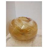 Amber and white swirl vase