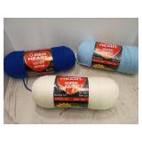 3 colors of yarn