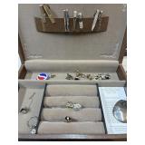 Swank Jewelry Box with Tie Clips and Cuff Links