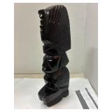 Black Stone Mayan Figure