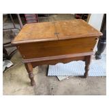 Vintage Wooden Flip Top End Table OS