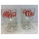 2 Vintage Coca Cola Glasses