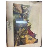 A Waterway in France Art Vintage hand signed back
