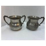 Pewter Cream and Sugar Set