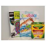 Coloring books and markers