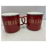 Enamelware Chili Mugs