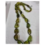 Green Amber Bead Necklace