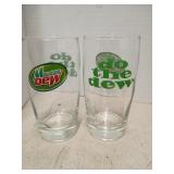 2 mountain dew glasses