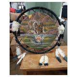 Wolf indian large dream catcher