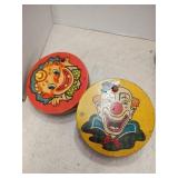 2 vintage metal spinner toys