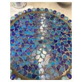 Mosiac Art Glass, Concrete, Footed Dish