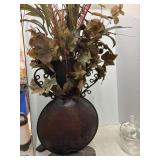 Floral Arrangement in Metal Vase