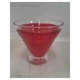 Red bubble martini glass