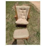 1988 Town Square Wooden Rocking Chair And Foot