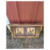 Farmhouse Style Rooster Wall Shelf T5