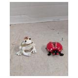 Frog and ladybug figurine