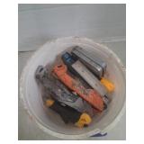 Bucket of utility knives