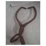 Antique iron ice block tongs