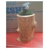 Wood bird decor with drawer