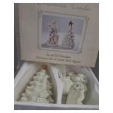 2 piece set porcelain tree and santa