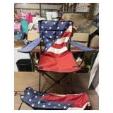 American Flag Folding Chair With Carry Case T5