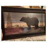 Framed Bear Sillouette Print