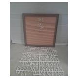 Letter board with letters