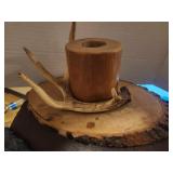 Wood Antler Tea Lite Holder