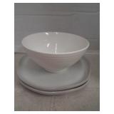 Stoneware plates and bowl