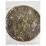 1924 Chicago Vehicle Tax Emblem