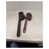 Lot of pipe wrenches