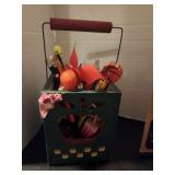 Wood Caddy Apple with Pens/Pencils