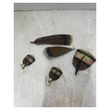 Native American style wooden feather jewelry