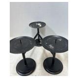 Vintage black metal candle holder
