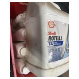 Lot of open motor oils and yard cleaner t3