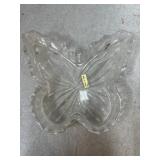 Glass butterfly ash tray