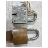 2 Vintage Locks with Keys Master and American