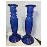 Vintage Cobalt Blue Candle Stick Holders spain