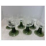 Vintage Green Stemmed Glasses 6