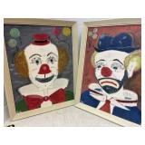2 Vintage Clown Prints
