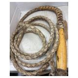 Vintage Braided Leather Bullwhip