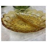 Amber Glass Divided Dish