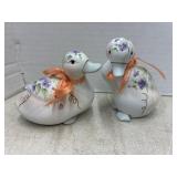 Vintage Enesco Ducks 1 has chip under beak