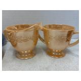 Fire King Peach Luster Cream and Sugar Set